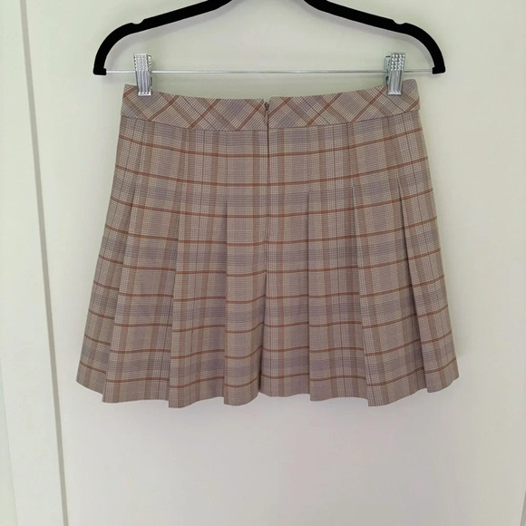 Aritzia Sunday Best Olive Micro Pleated Plaid Skirt Size 8 Academia Preppy - Picture 4 of 9